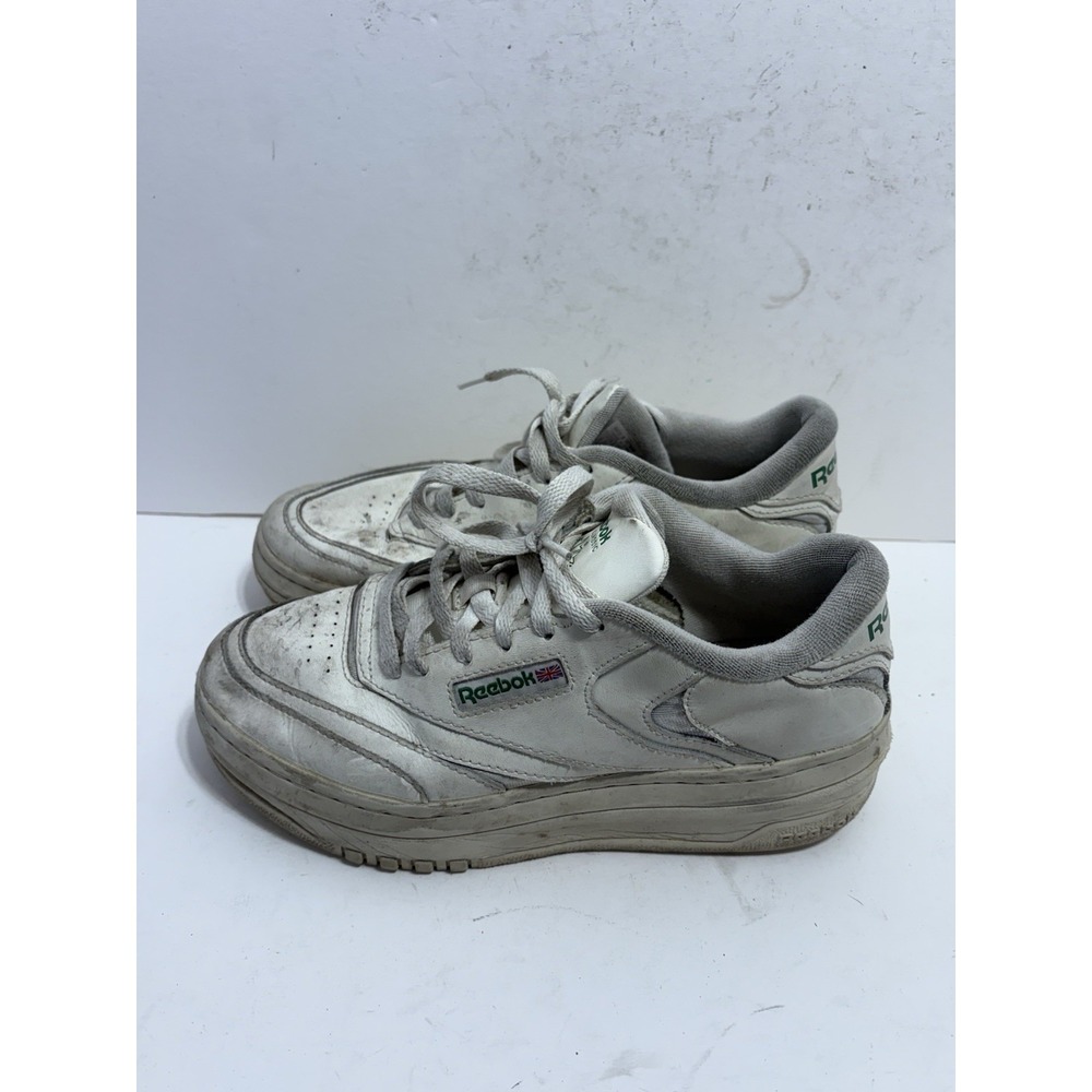 Reebok Club C Extra Womens Size 8 White Athletic Leather Shoes Sneakers Platform